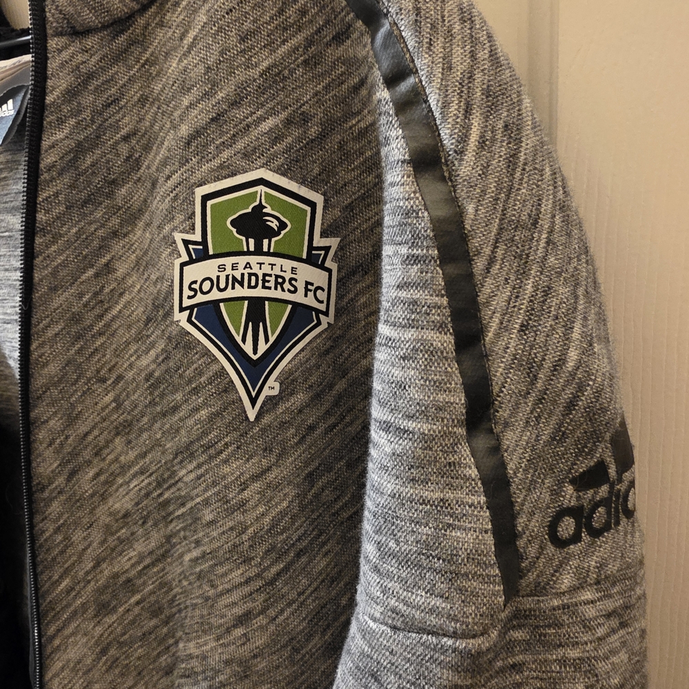Adidas Seattle Sounders FC Gray Heather Zip Jacket